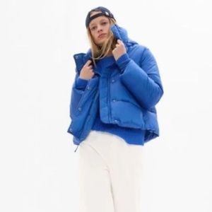 GAP Big Puff Crop Blue Coat XL